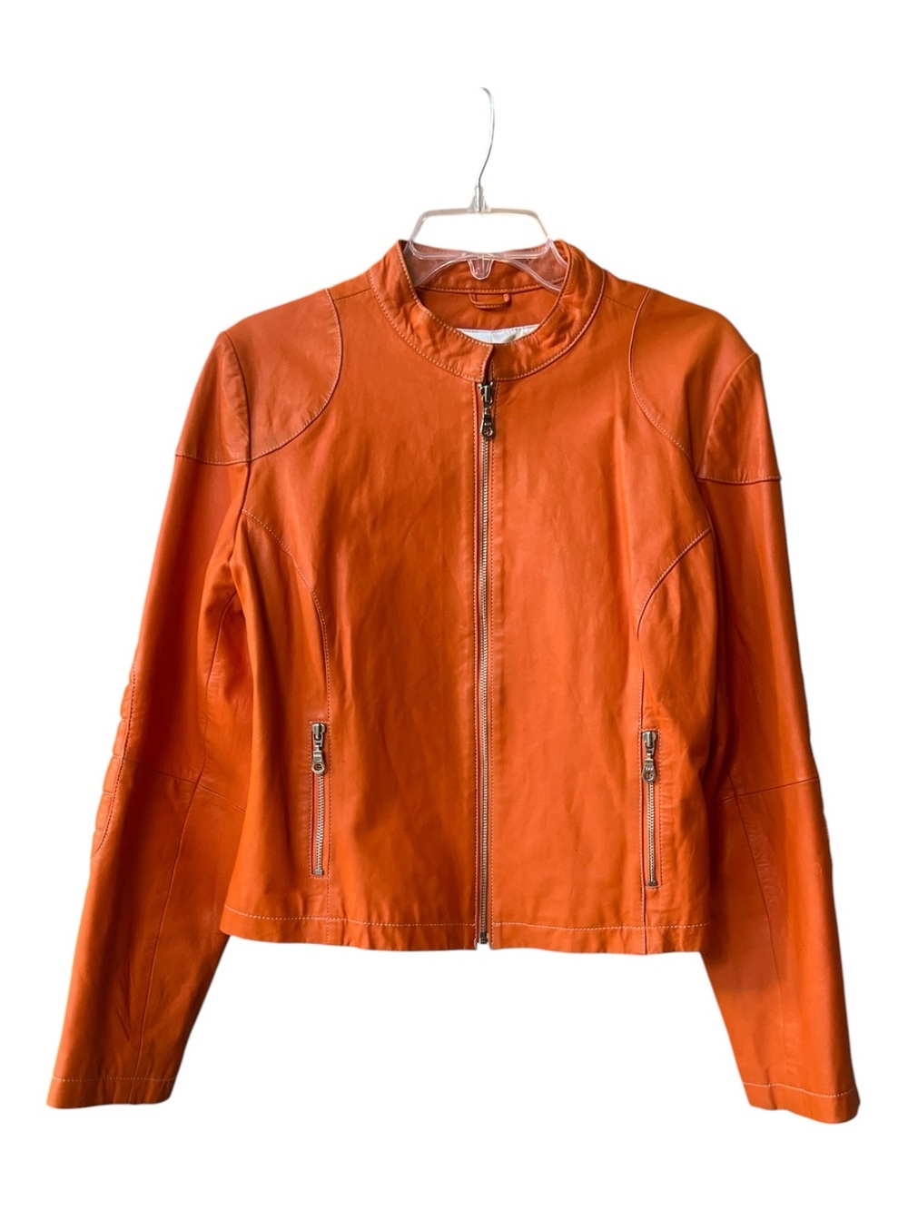 Vintage Wilsons Leather Maxima orange motorcycle Soft jacket SZ L